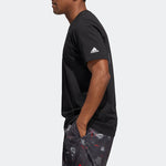 Men's adidas Alphabet Printing Sports Round Neck Short Sleeve Black T-Shirt HG4424