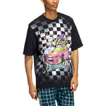 adidas originals x JEREMY SCOTT Crossover FW22 Casual Grid Printing Sports Short Sleeve Black T-Shirt HG6512