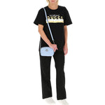 (WMNS) Gucci Gold And Silver Striped Letter Logo Short Sleeve For Black 615044-XJCRC-1082