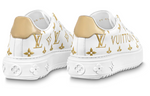 (WMNS) LOUIS VUITTON Time Out Sneakers 'White with Gold Monogram' 1AAVVQ