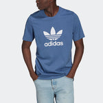 adidas originals Trefoil Logo Printing Sports Round Neck Short Sleeve Navy Blue GN3467
