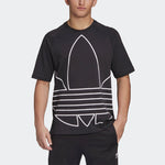 adidas originals Large Logo Printing Loose Running Sports Round Neck Short Sleeve Black GE6229
