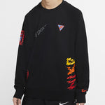 Nike Sportswear NSW 3M Reflective Graffiti Printing Round Neck Pullover Black CJ5056-010
