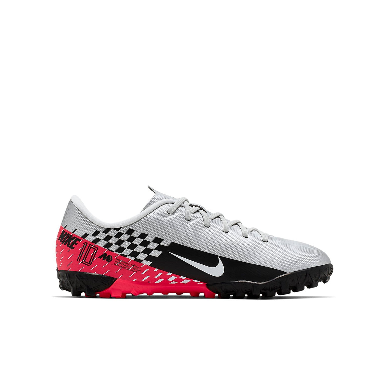 (GS) Nike Jr. Mercurial Vapor 13 Academy Neymar Jr. TF Turf 'Silver Black Red' AT8144-006