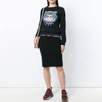 (WMNS) KENZO Tiger Head Pattern Long Sleeves Round Neck Hoodie Black F852SW7054XA-99