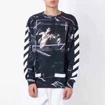 Men's Off-White Marble Pullover Black OMBA003S160940139988