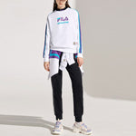(WMNS) Fila Athleisure Sports Round Neck Pullover 'White Blue Purple' T11W112212F-WT