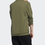 Men's adidas neo Sw Gr Dk Swt Funny Printing Sports Round Neck Pullover Military Green H45170