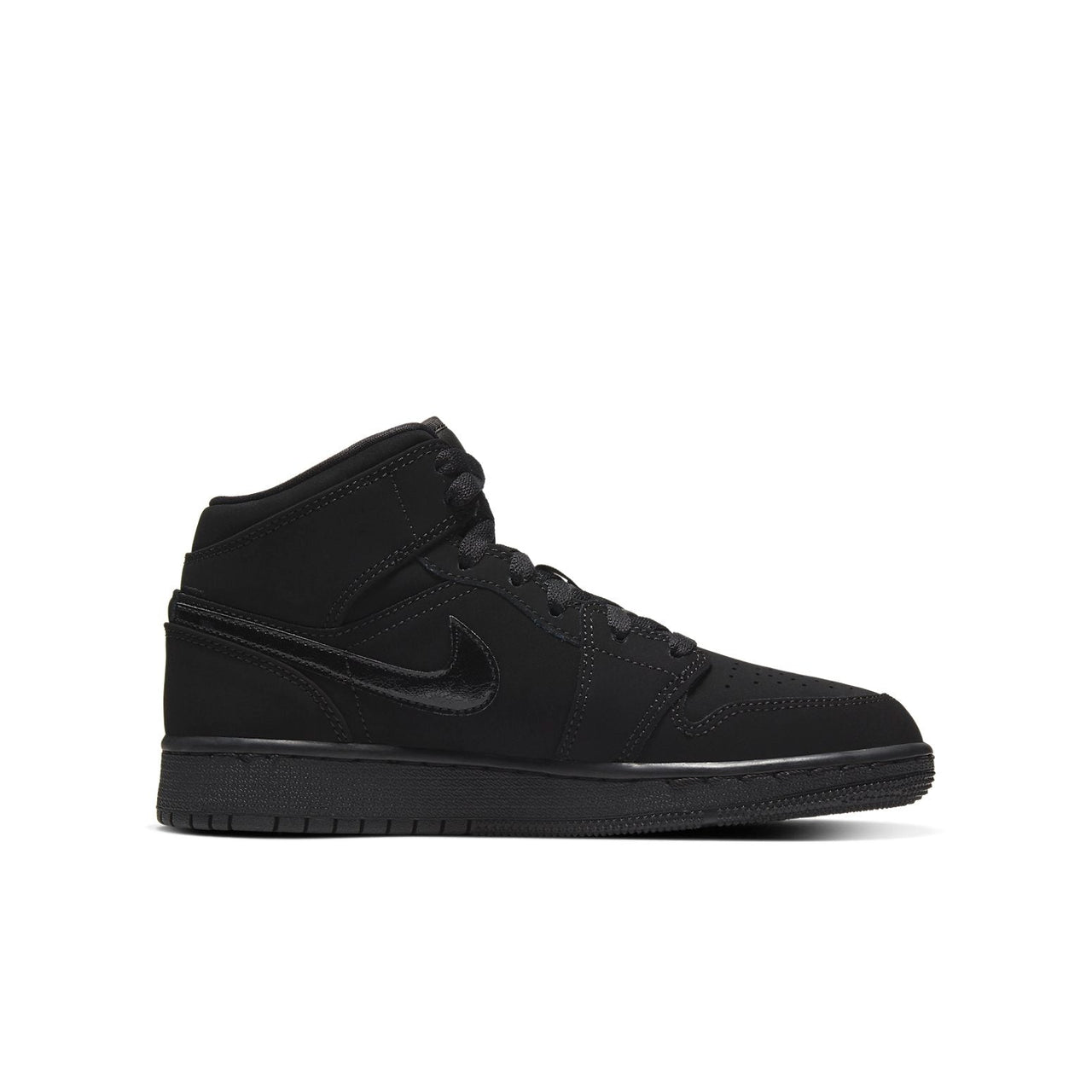 (GS) Air Jordan 1 Mid 'Triple Black' 554725-056