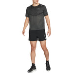 Men's Nike Reflective Printing Solid Color Short Sleeve Running Black T-Shirt DM4766-010