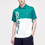 FILA Contrasting Colors Alphabet Printing Tennis Short Sleeve Polo Shirt Green A11M123153F-GN