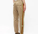 Gucci Cotton Casual Trousers With Striped Logo For Men Tawny 604187-XDA1R-2821