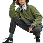 Nike Loose Casual Contrasting Colors Fleece Khaki Green DJ6082-325