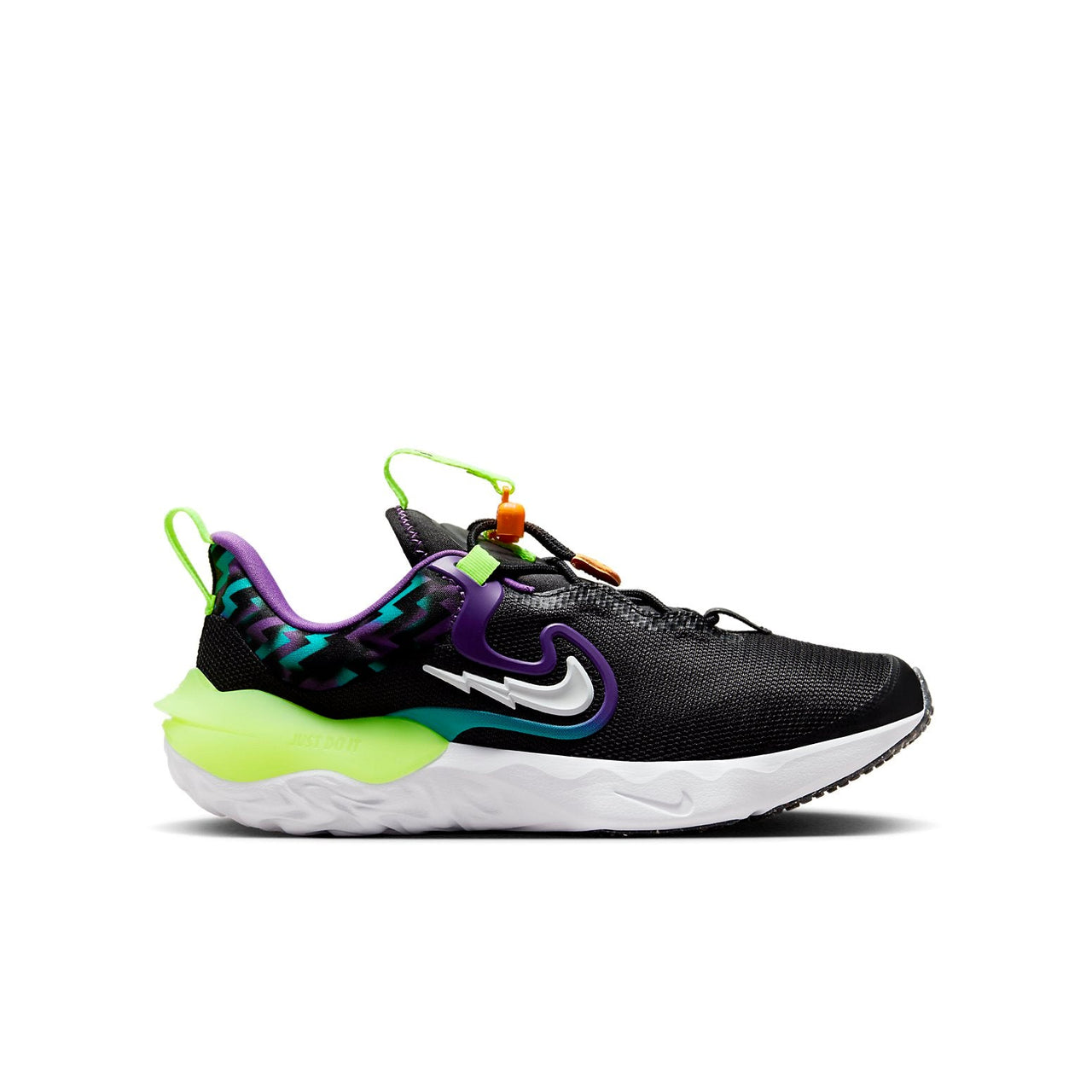 (GS) Nike Run Flow Easy On/Off Shoes 'Black Teal Nebula Volt' DZ4490-001