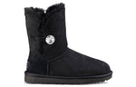 (WMNS) UGG Classic Bling Button Fleece Lined Black 1016553-BLK