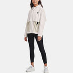 (WMNS) Under Armour Project Rock Woven Hooded Jacket White 1361076-112