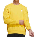 Men's adidas neo Logo Round Neck Pullover Long Sleeves Yellow HC9691