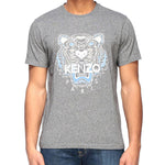 Men's KENZO Classic Tiger Head Printing Round Neck Short Sleeve Gray FA55TS0504YA-98
