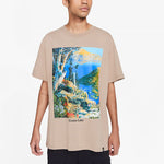 Men's Nike ACG Landscape Pattern Printing Round Neck Short Sleeve Khaki T-Shirt DA4877-247