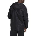Men's adidas originals Stripe Logo Casual Sports Hooded Jacket Autumn Black GD5844