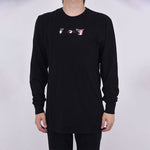 Men's Off-White FW21 Color Painting Arrow Round Neck Pullover Long Sleeves Slim Fit Black T-Shirt OMAB001F21JER0051032