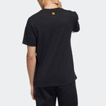 Men's adidas neo Colorblock Pattern Ribbed Round Neck Cotton Short Sleeve Black T-Shirt HC9697