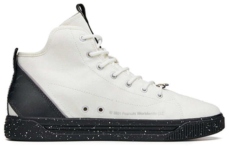 ANTA x SNOOPY Skateboarding Series Sneakers High  'White Black' 912138601-2