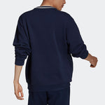 Men's adidas originals SCRIPT CREW Printing Sports Round Neck Navy Blue HF9224