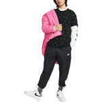 Men's Nike Logo Full Print Round Neck Pullover Short Sleeve Black T-Shirt DR7910-010