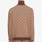 Gucci Jacquard Knit Pilot Jacket Coat Male Brown 572636-XKAKV-2094