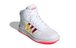(GS) adidas Hoops 2.0 Mid J 'White Signal Pink' FW7610