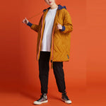 Converse Mid-Length Contrasting Colors Hooded Quilted Jacket Brown 10021078-A02