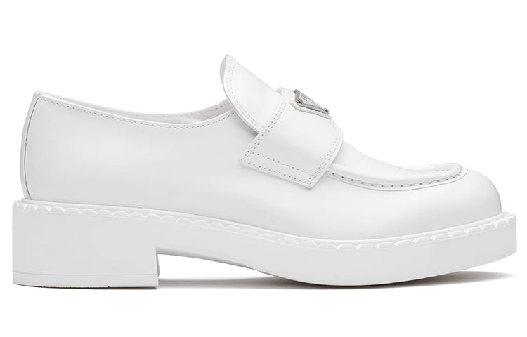(WMNS) PRADA Chocolate Patent Leather Loafers 'White' 1D246M_ULS_F0009_F_B050