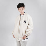 MLB New York Yankees Lambs Wool Jacket Unisex White 31JPF1061-50I