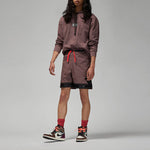 Men's Air Jordan x Paris Saint-Germain Series Splicing Mesh Drawstring Sports Shorts Brown DN6149-291