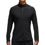 Men's adidas Solid Color polka dots Logo Zipper Stand Collar Jacket Black BQ7723