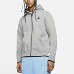 Air Jordan MENS Logo Print Fleeced Sports Hooded Jacket Grey CV2356-091