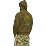 Men's adidas Alphabet Florets Funny Printing Sports Zipper Hooded Jacket Green HS3507