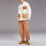 Li-Ning Back landscape Pattern Printing lapel single breasted Jacket 'White' AFDS237-2