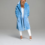 adidas originals x Ivy Park Crossover Plush Long Large Jacket Couple Style Blue H18983