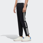 adidas neo M Esntl 3S Contrasting Colors Stripe Sports Pants Black FP7449