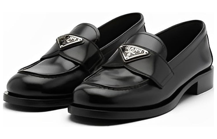 (WMNS) PRADA SS22 Unlined brushed leather loafers 'Black' 1D238M_055_F0002_F_020