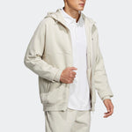 Men's adidas Fleece Lined Stay Warm Sports Hooded Cardigan Jacket Bauxite Brown HG1833