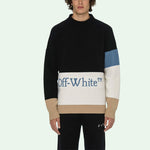 Off-White SS21 Logo Round Neck Long Sleeves Black OMHE048R21KNI0011040