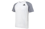 adidas Colorblock Logo Sports Training Short Sleeve Gray White HB9081