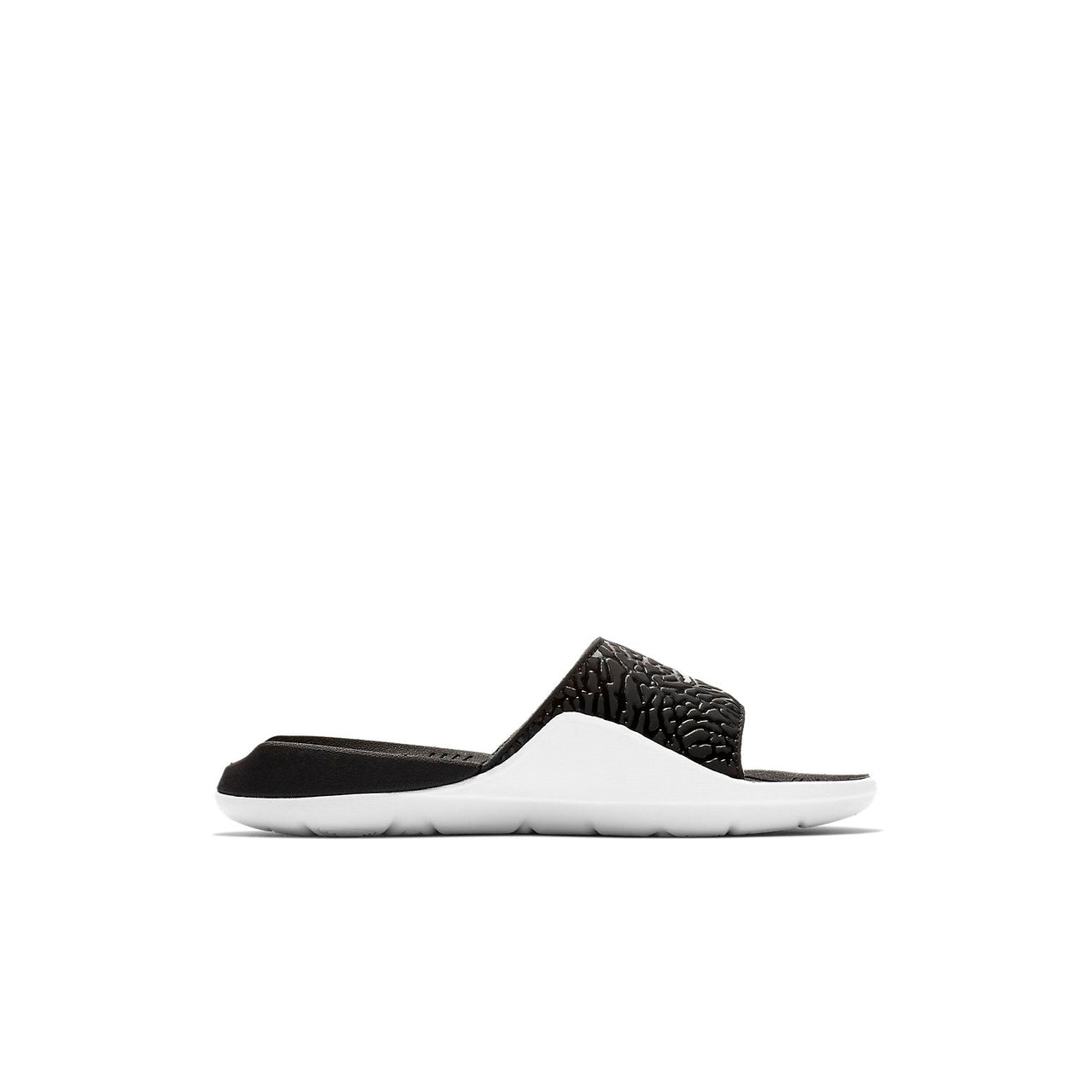 (GS) Air Jordan Hydro 7 V2 Burst Crack Minimalistic Black White Slippers BQ6291-001