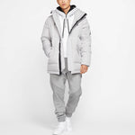 Air Jordan Wings Outdoor mid-length hooded down Jacket Gray BQ4171-059