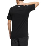 adidas Solid Color Logo Athleisure Casual Sports Short Sleeve Unisex Black HS4396