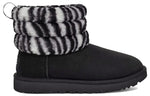 (WMNS) UGG Fluff Mini Quilted Leopard Zebra 1112439-BWHT