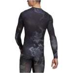 Men's adidas Logo Alphabet Printing Round Neck Pullover Sports Long Sleeves Black T-Shirt HK2332